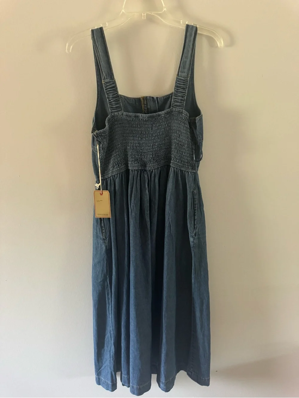 Sleeveless Denim Midi Dress in Blue M